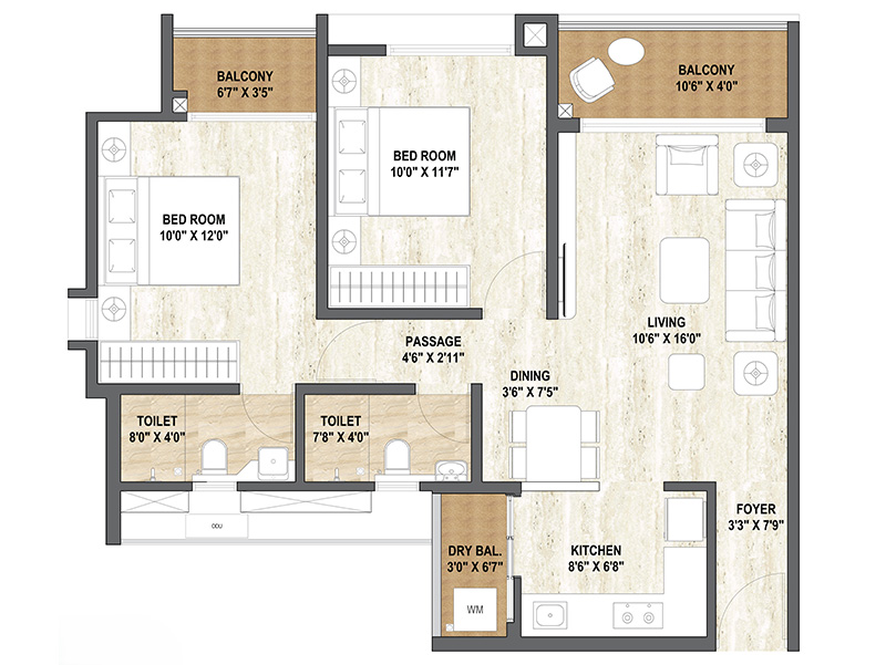 Boston 2 BHK L