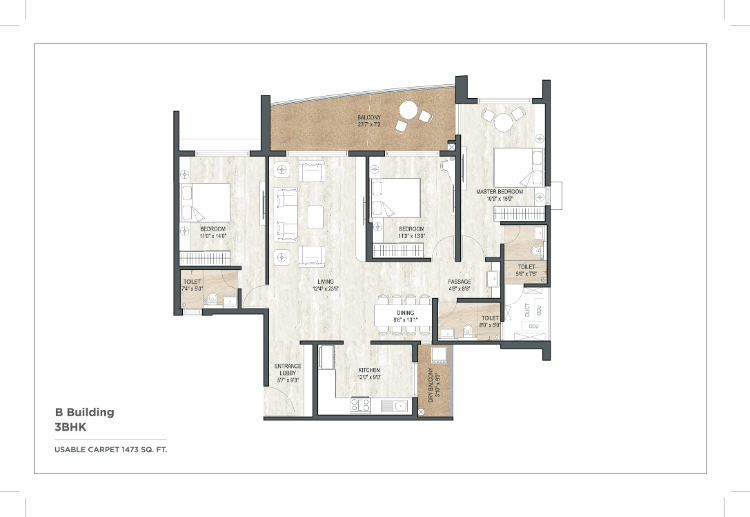 Miami 3 BHK Type 2