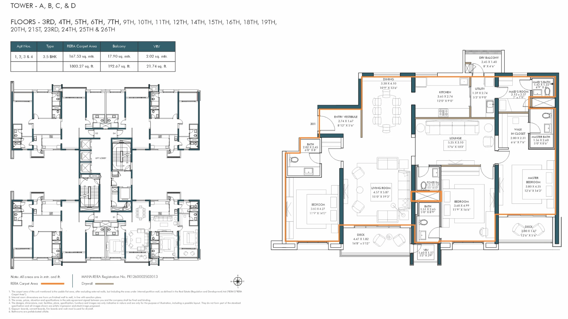 57 Avenue 3 BHK Floor Plan